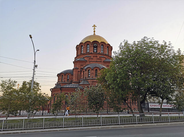 Temple in Novosiibirsk. Alexander Nevski Cathedral.
