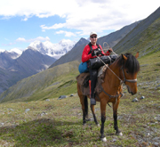 On horseback to foot of the Belukha mountain