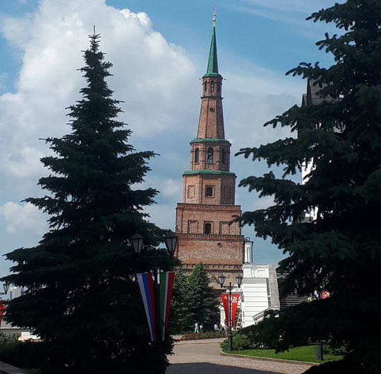 Russia. Soyembika tower. Kazan. Trans-Siberian sights.